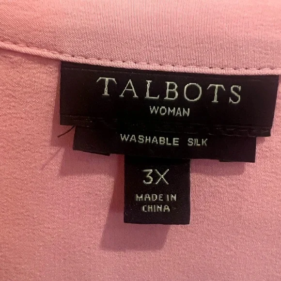 Talbots women’s Casual Long-Sleeve Button-Down Shirt — Pink 3XL - Picture 2 of 7